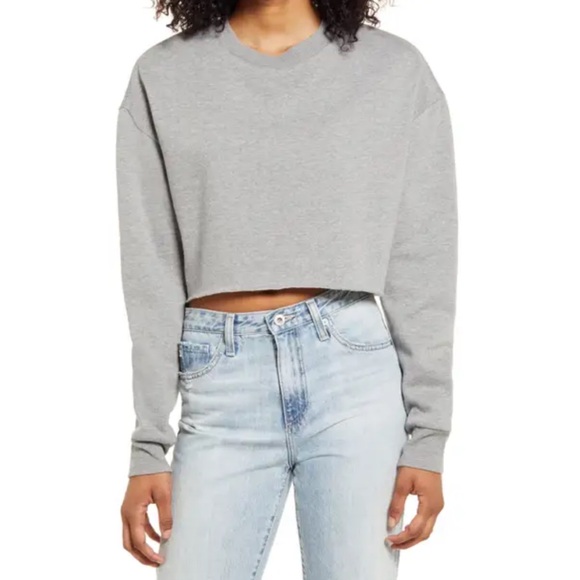 Socialite Cropped Sweatshirt Gray - Picture 1 of 5